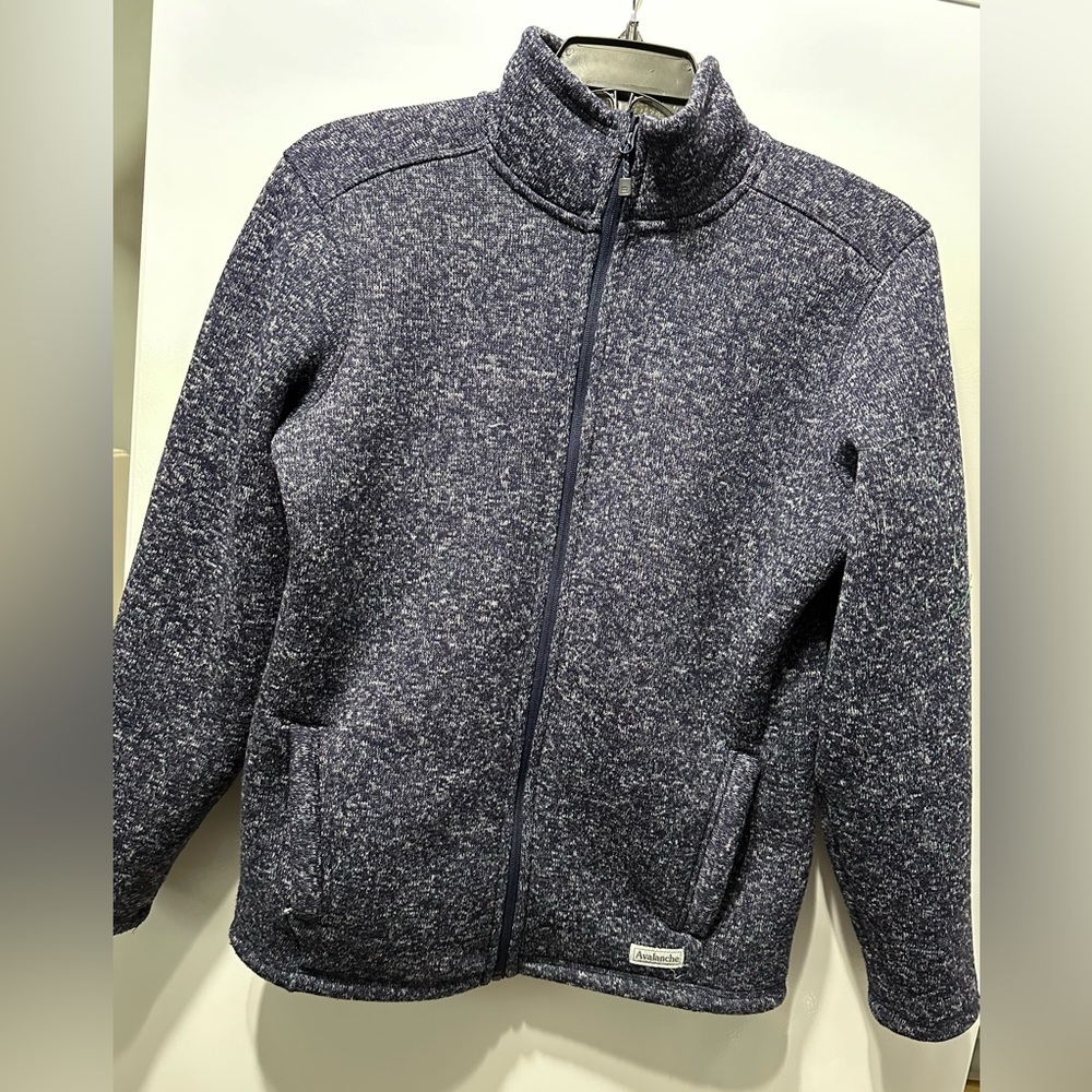 Avalanche Outdoor Supply Co Mens Small Full Zip Knit Fleece Lined Jacket Gray